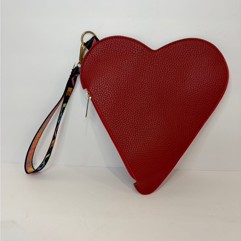 Red heart shaped wristlet